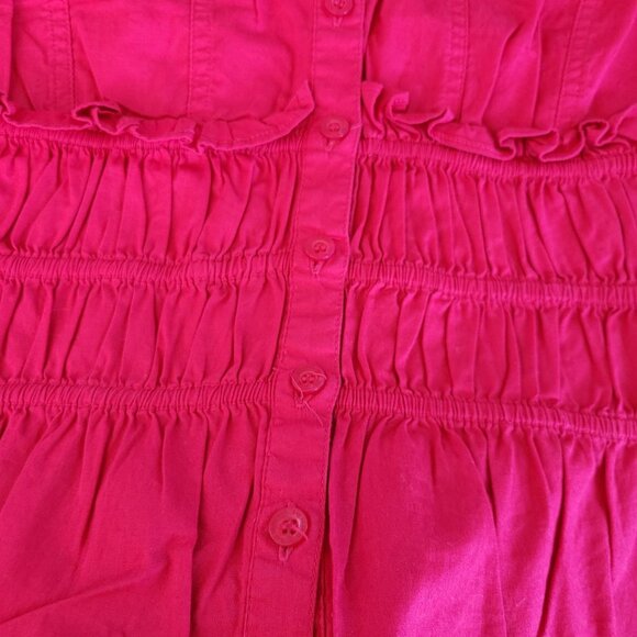San Francisco Y2K Pink Sleeveless 90's Cotton Blend Collared Button Blouse Shirt - Picture 3 of 7